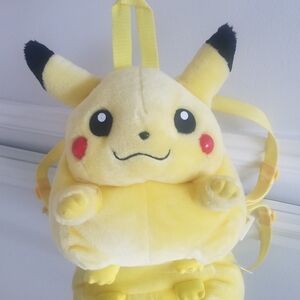 Vintage 90's Pokemon 10" Official Nintendo Fat Pikachu Plush Backpack